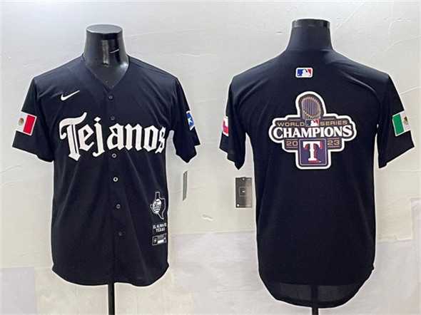 Men%27s Texas Rangers Team Big Logo Black Mexico 2025 Vapor Premier Limited Stitched Jerseys